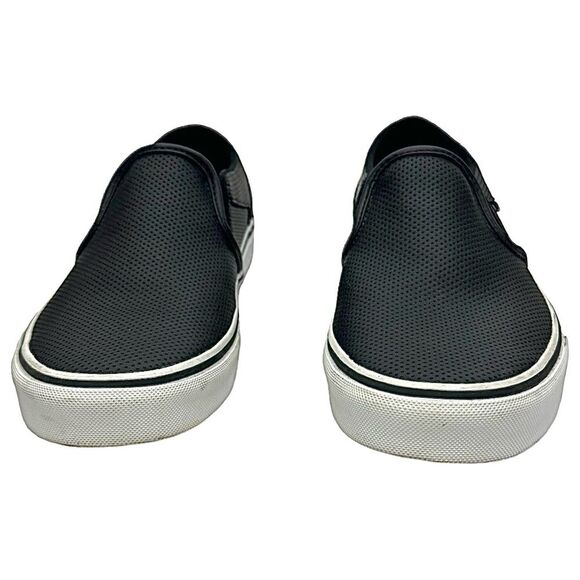 Vans Asher Perforated Women's Slip On Shoes Size 9 Medium Black Pre-Owned - Picture 6 of 12